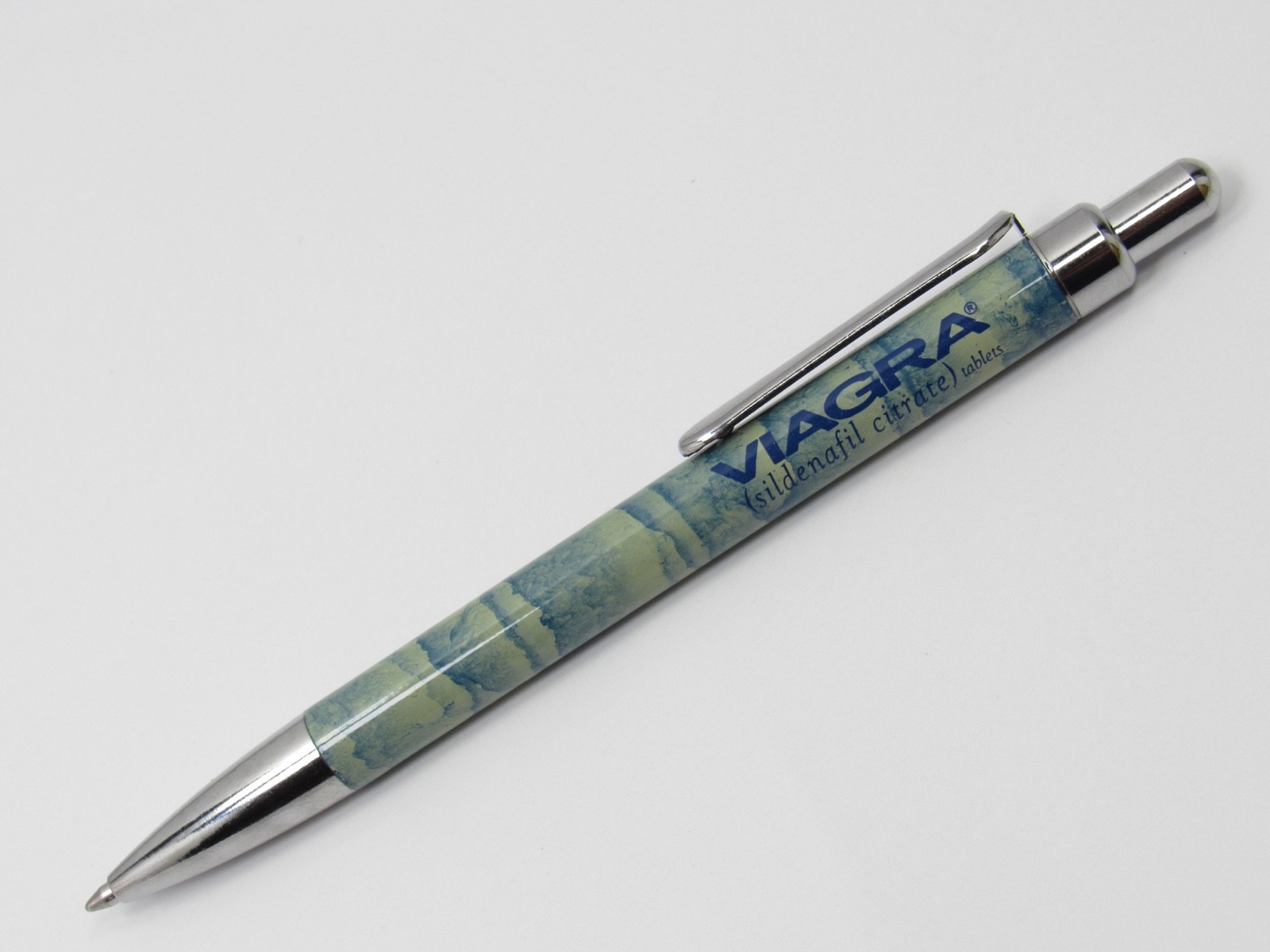 Unique Viagra Metal PEN Marbled Design Drug Rep Pharmaceutical Promo Advertising