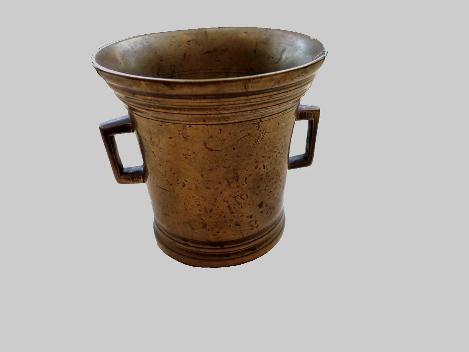Antique Bronze Apothecary Mortar with Handles 18th C or Earlier Great Patina!