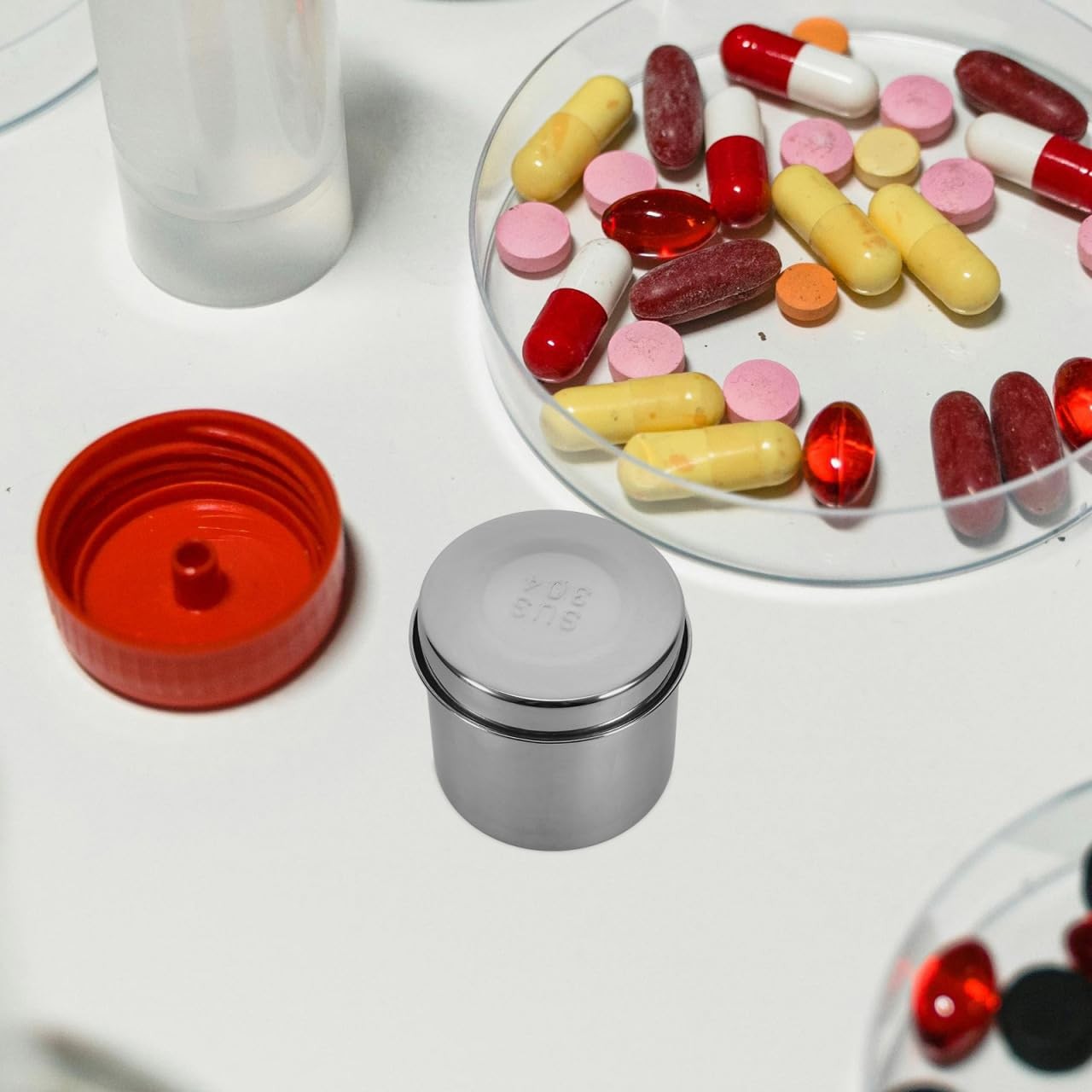 2 PCS Stainless Steel Jars Iodine Gauze Holder Iodophor Canister 3.14 Inch