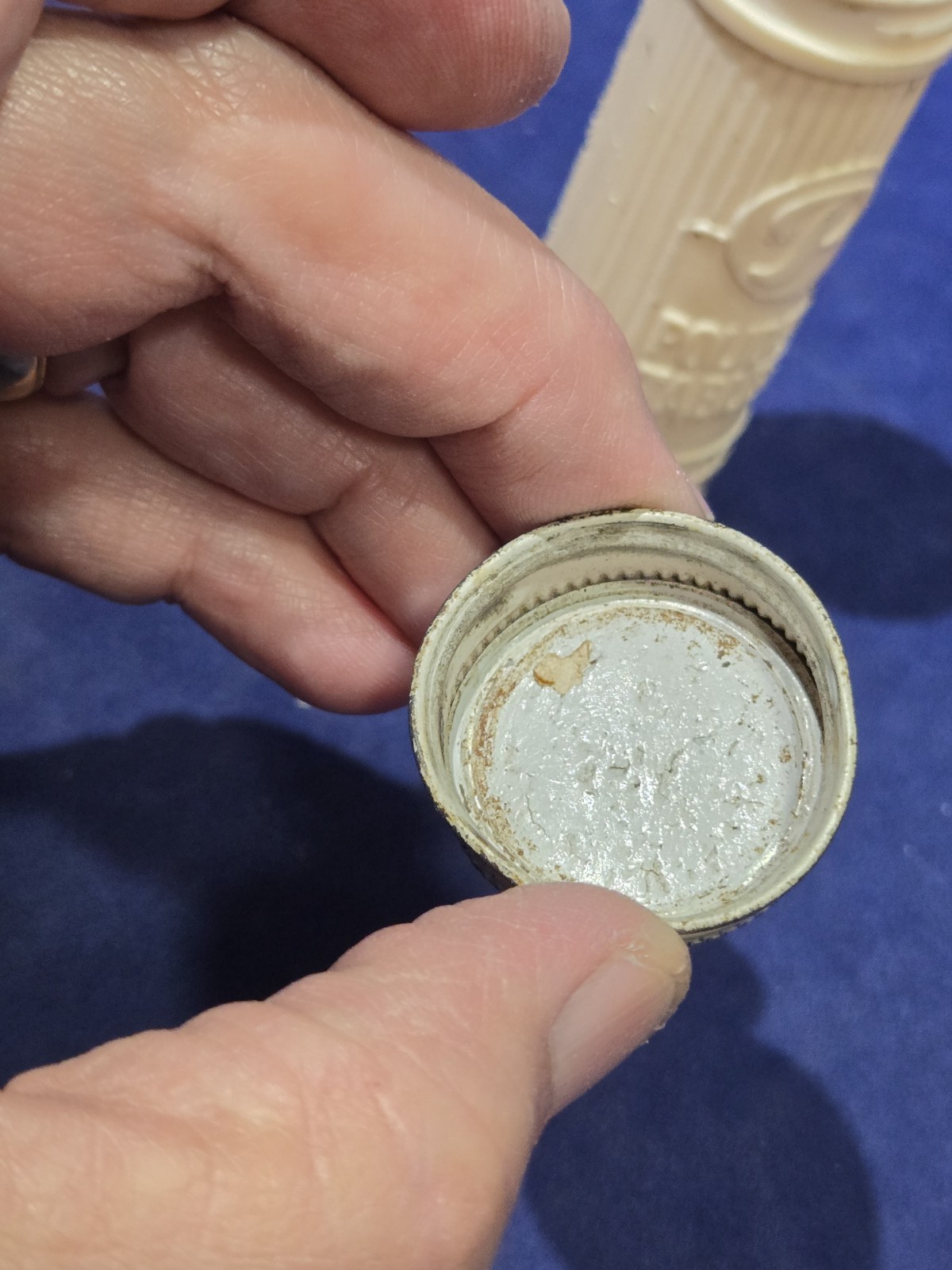 Vtg Polident Tablets Plastic Tube Container Metal Cap Empty 15ct Travel Case