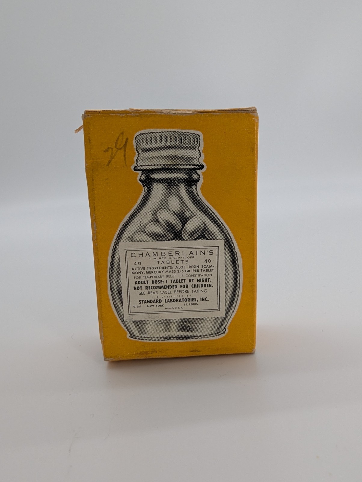 Chamberlains Tablets Apothecary Museum Grade 1940s Vtg