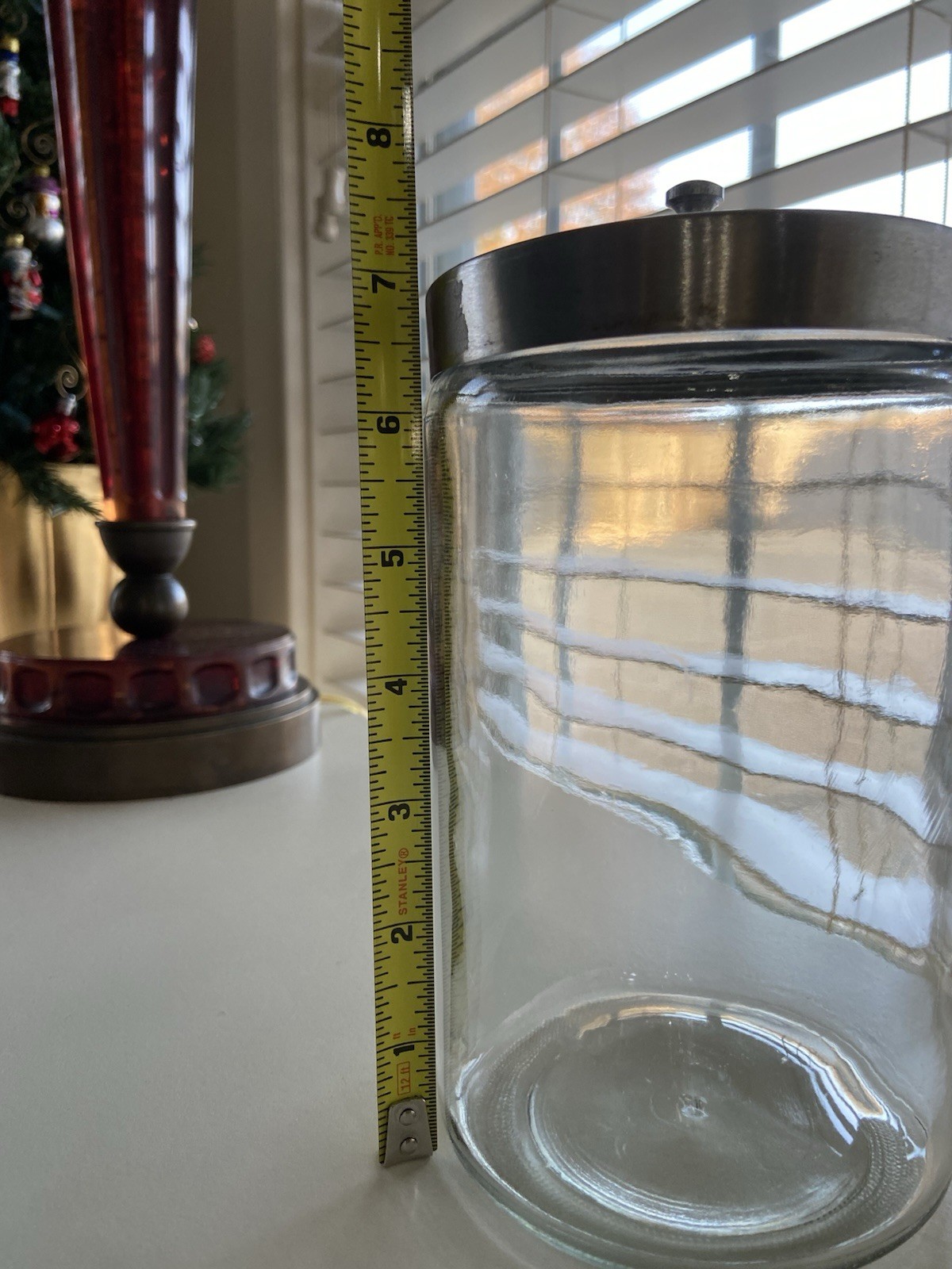 PROFEX USA Apothecary Medical Glass Jar Canister with Stainless Steel Lid 7in