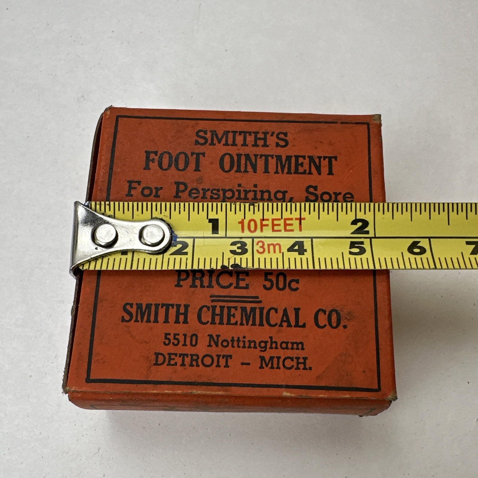 Vintage Smith’s Foot Ointment Detroit Michigan Empty Box Smith Chemical Co