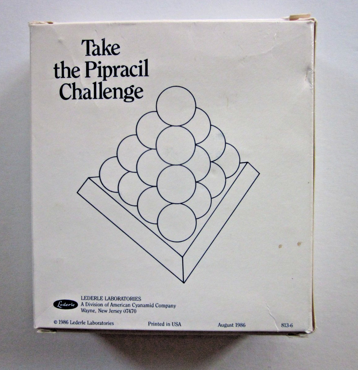 Vtg Medical Advertising Puzzle Stacking Balls Pyramid 1986 Pipracil Challenge