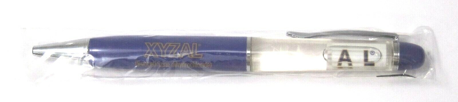 Drug Rep XYZAL Collectible Metal “Floaty” Pen w/ Fluid-Filled Compartment RARE