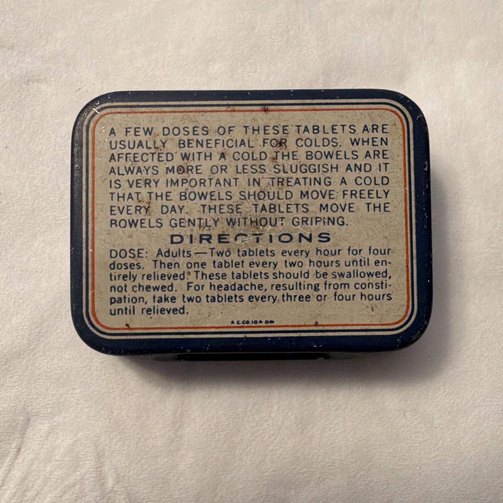 Laymon’s Cascara Bromide Quinine Compound 10¢ Tablet Tin Worlds’ Products Co.