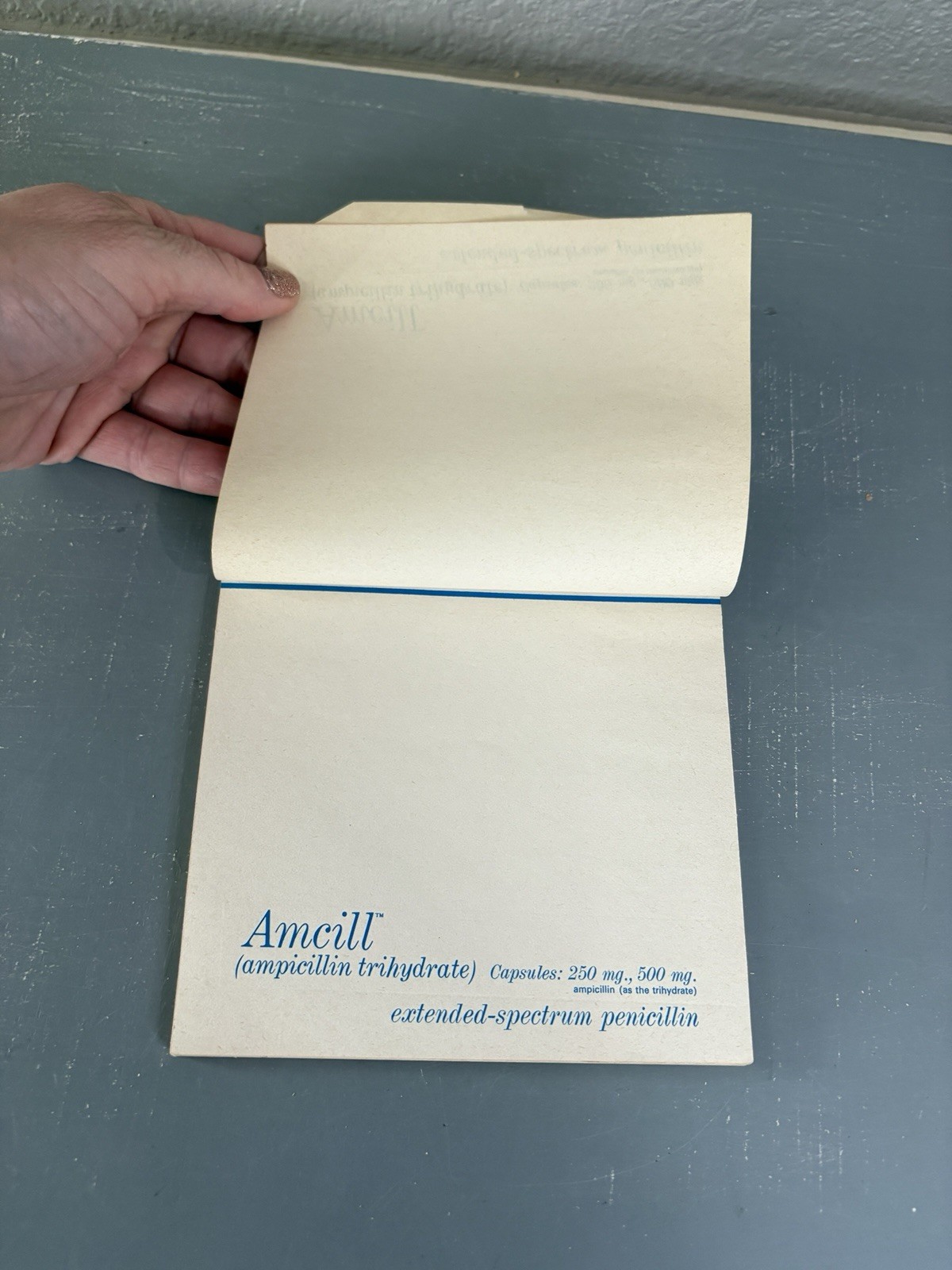 Vintage Amcill Ampicillin Notepad Parke Davis Pharma Advertising