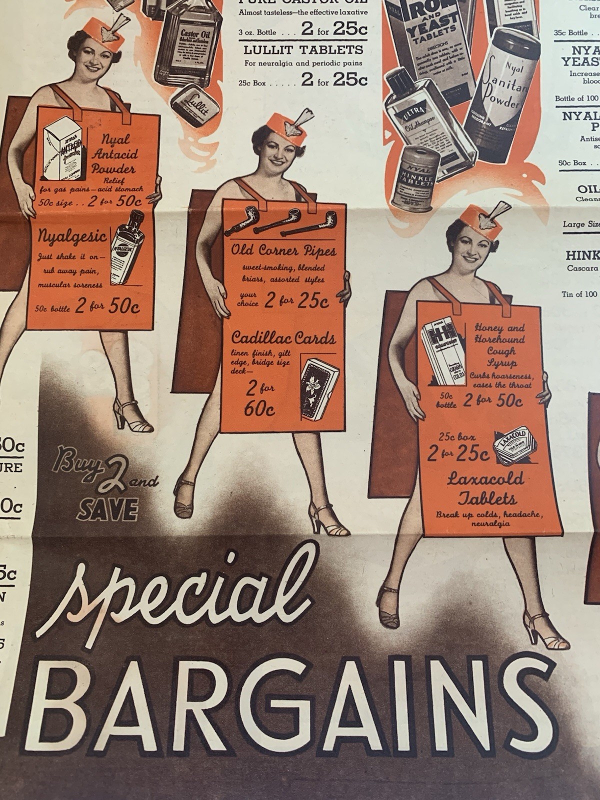 Ashtons Nyal drugstore Ad sale flyer Norway Maine pharmacy 1940s medical beauty