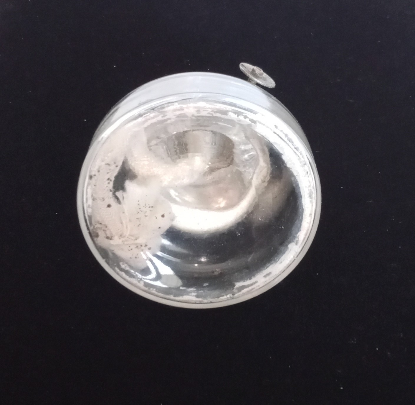 Antique Dental Alcohol Burner Spirit Lamp Glass Reservoir Metal Cap Wick