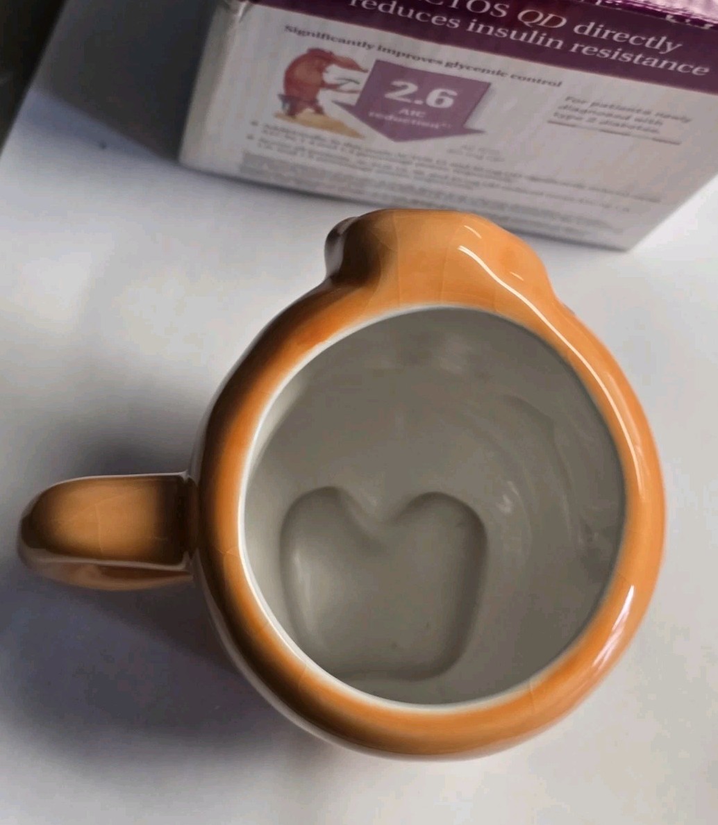 Vintage ACTOS QD Anthropomorphic Medical novelty Stomach coffee cup w/ Cup