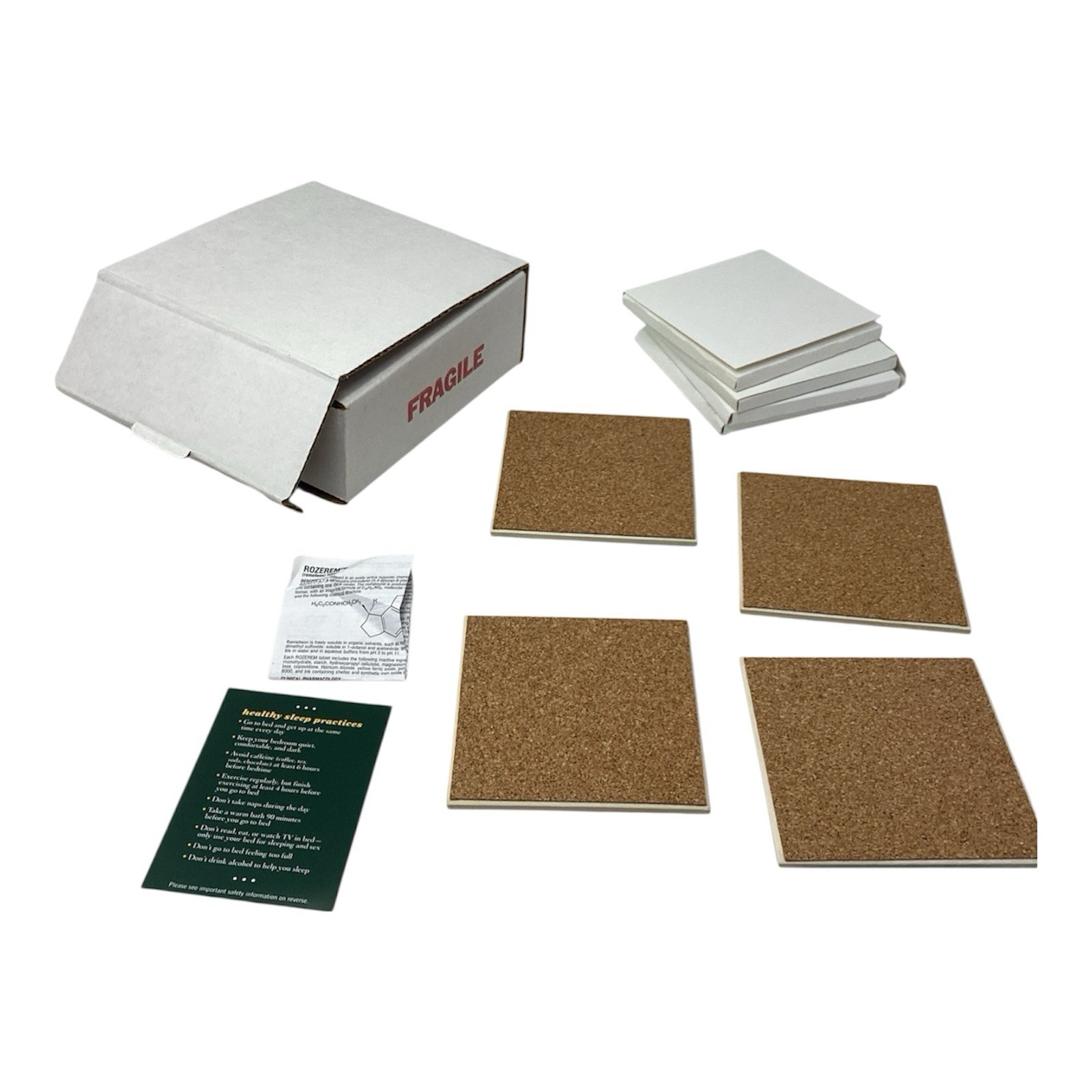 Rozerem Drug Rep Pharmaceutical Promo Advertising Set Drink Coasters 4”x4”