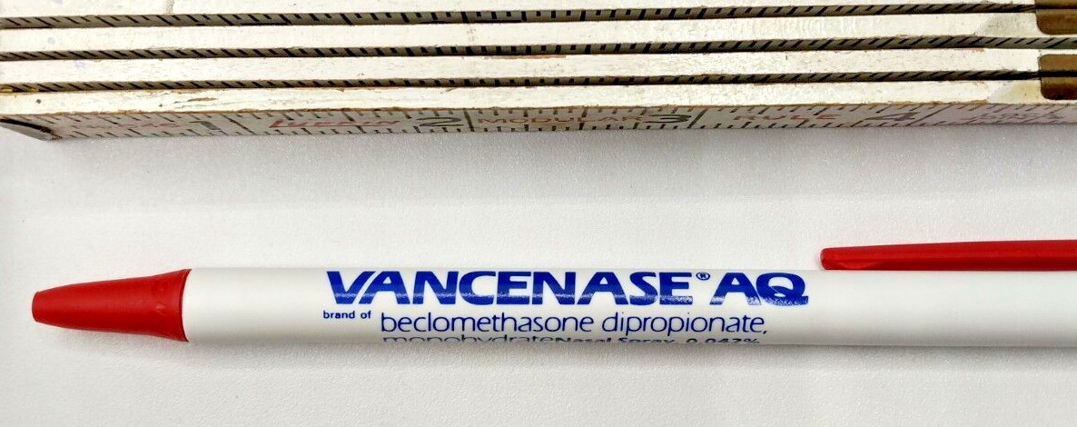 VANCENASE AQ Pharmaceutical Drug Rep Pen Vintage Retro Rare