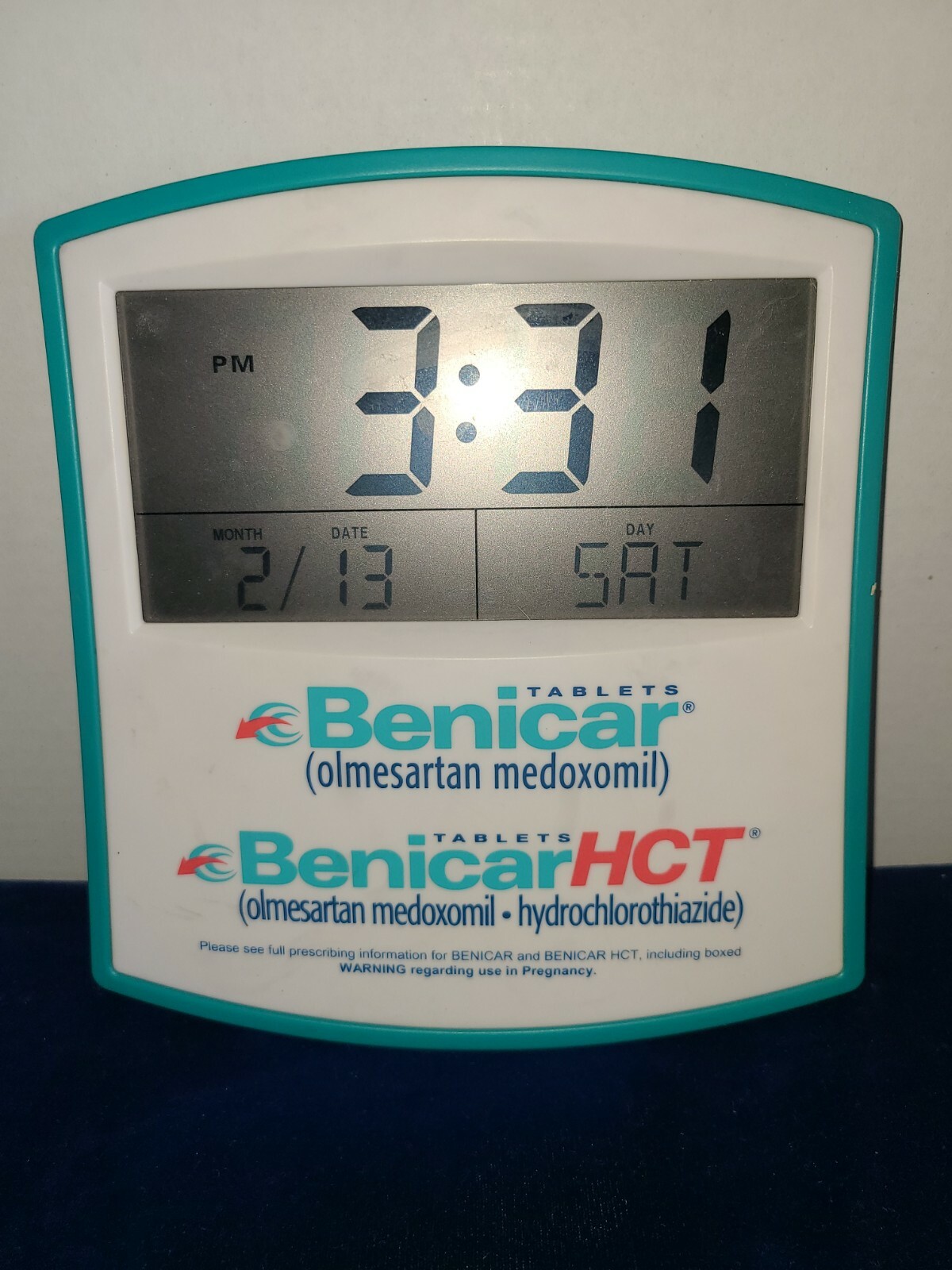 Benicar Pharmaceutical Advertising ;digital CLOCK/CALENDAR