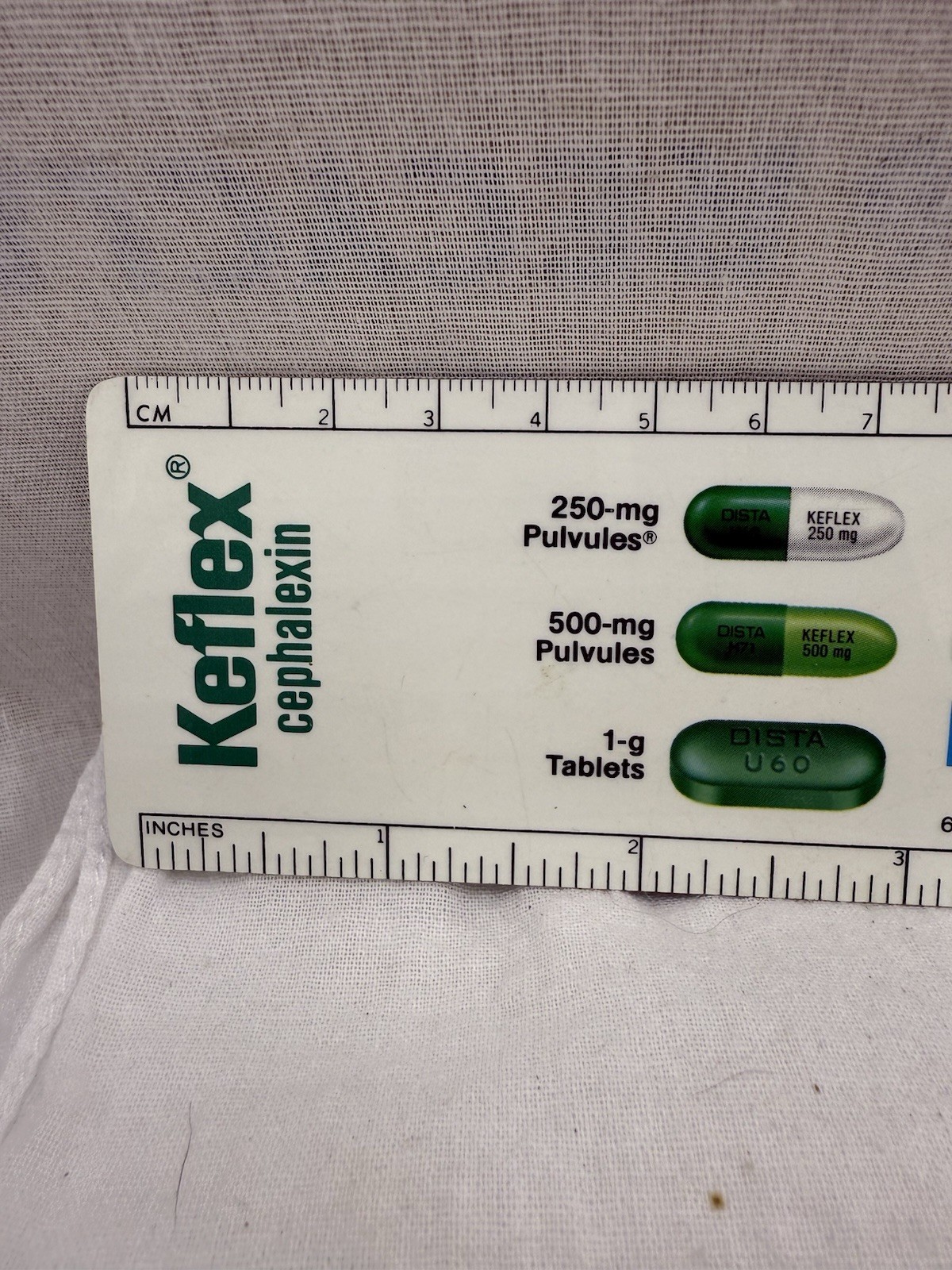 1983-84 Keflex Cephalexin medicine advertising 6″ plastic ruler