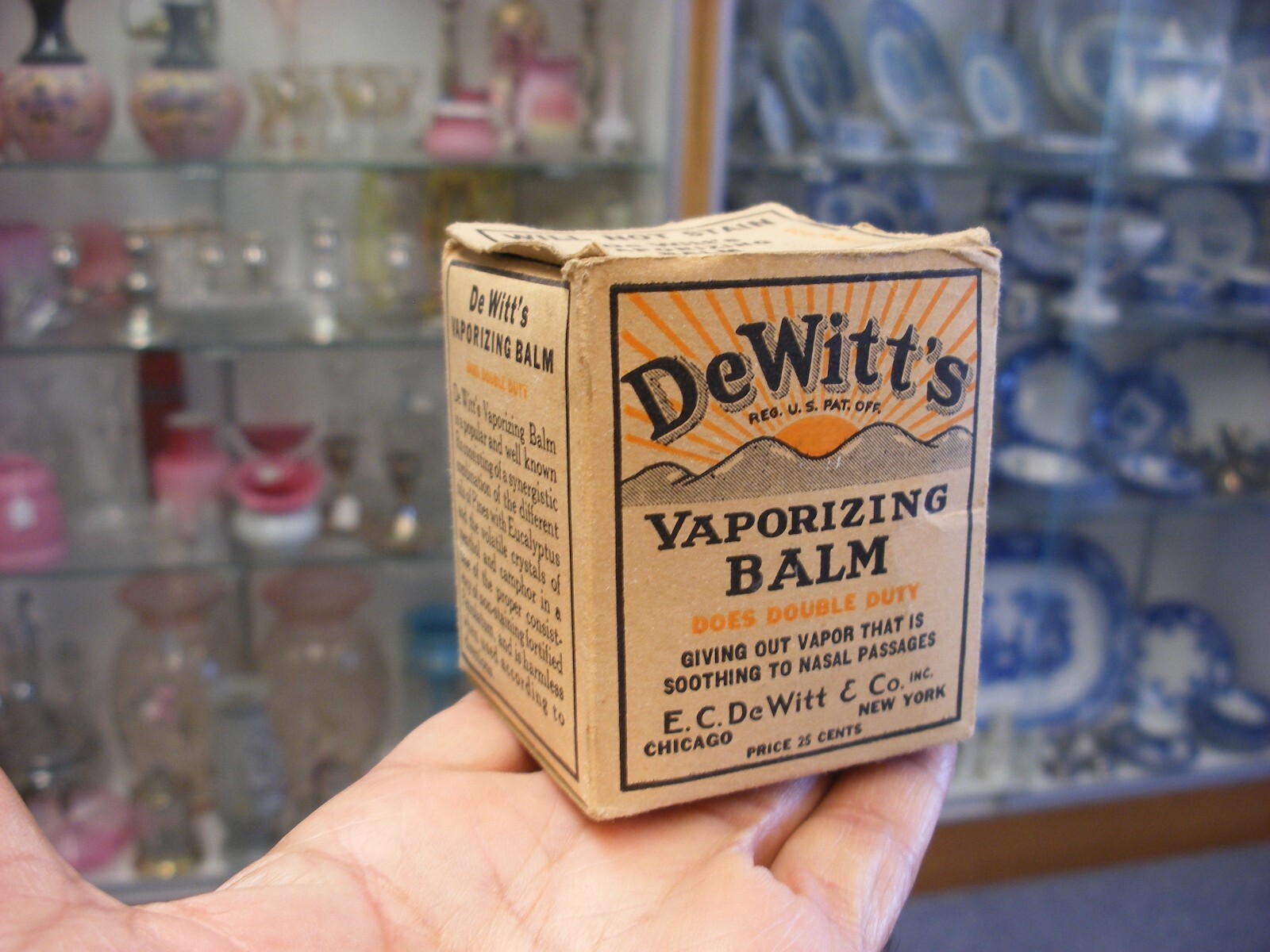 Vintage Medical Remedy Pharmacy Quack Cure – DeWitt’s Vaporizing Balm – Empty
