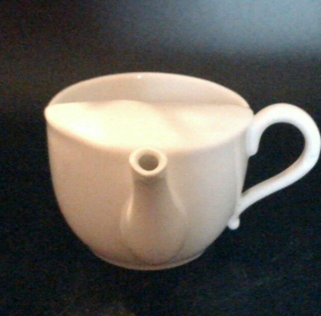 Vintage W T & C Germany Infant or Invalid White Porcelain Medicine Cup / Feeder