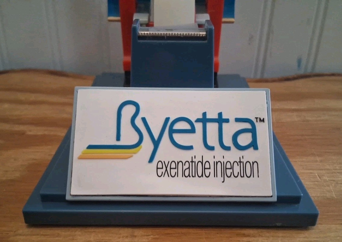 Drug Rep Tape Dispenser Byetta EXENATIDE Pharmaceutical Collectible DIABETES Vtg
