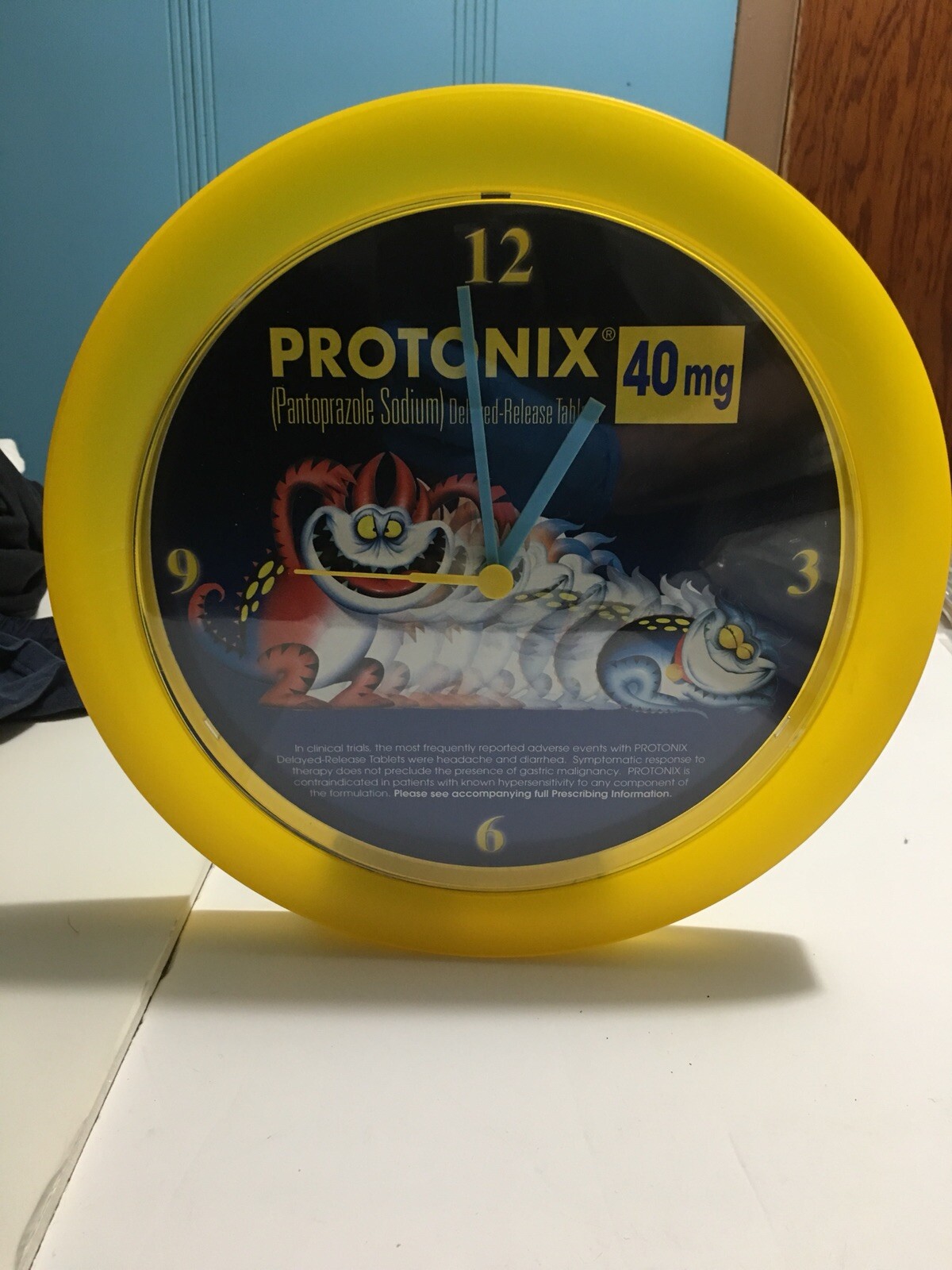 Protonix Wall Clock Pharmaceutical Collectible Drug Rep Janssen Ortho Mcneil