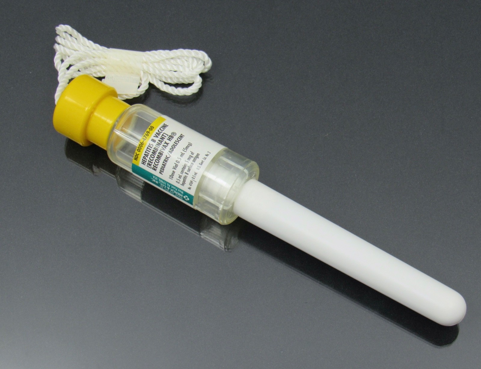 Rare Hepatitis Vaccine Lanyard PEN Vial Shaped Cap Drug Rep Pharmaceutical Promo
