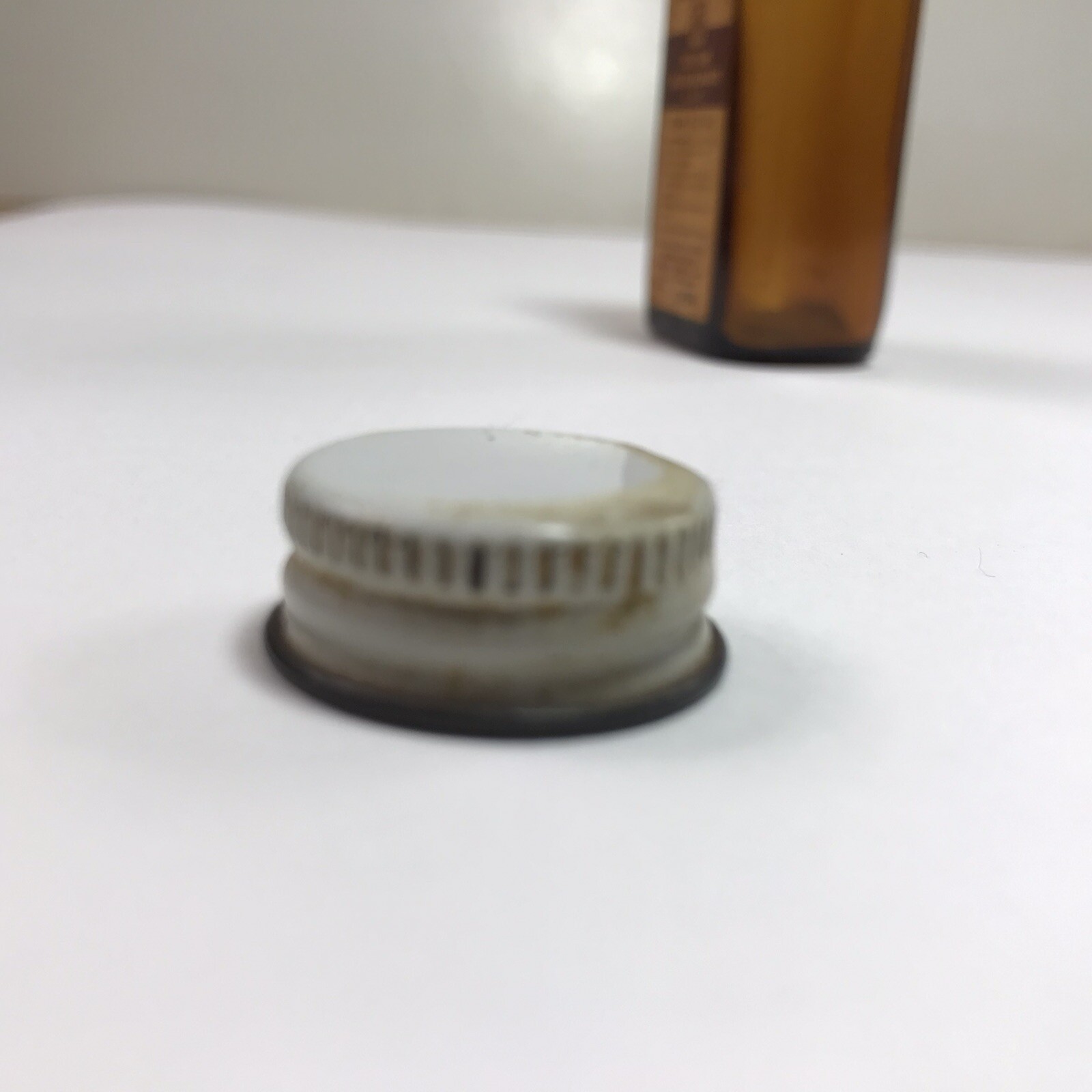 VINTAGE Rexall Pharmacy Amber Apothecary Bottle for Sodium Bicarbonate Metal Cap