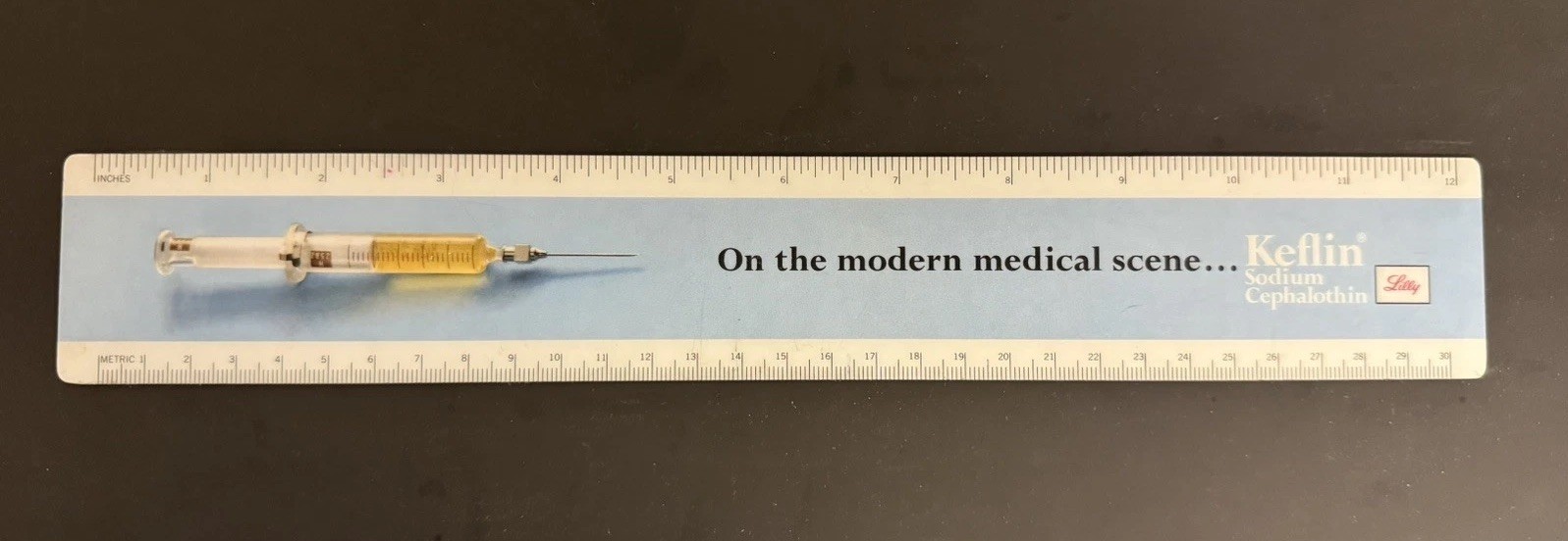 Vintage 1965 Keflin Plastic Ruler Eli Lilly Pharmaceutical Promo Advertising