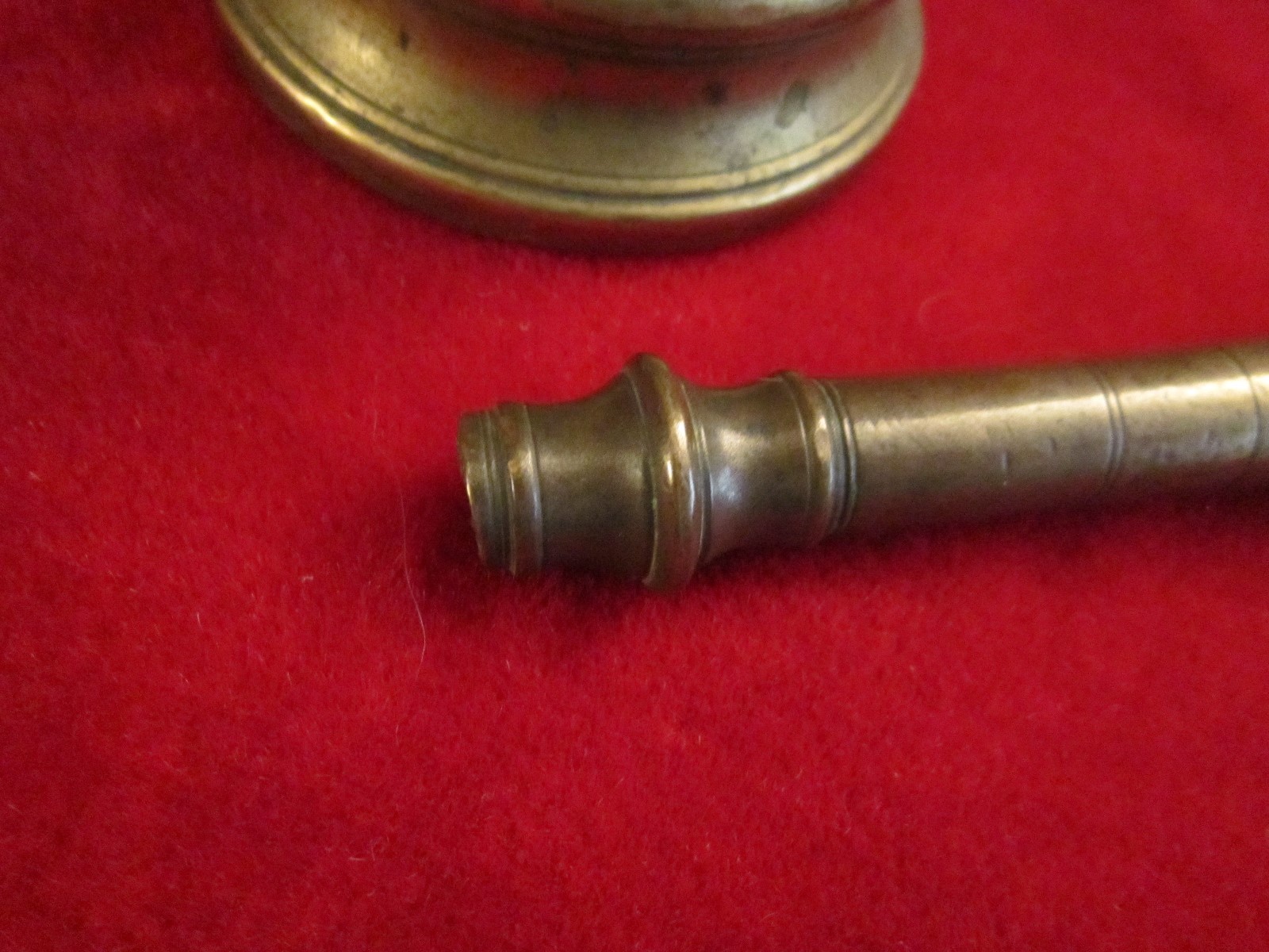 Antique 19TH Century Apothecary Solid Brass Mortar and Pestle Apothecary Rx