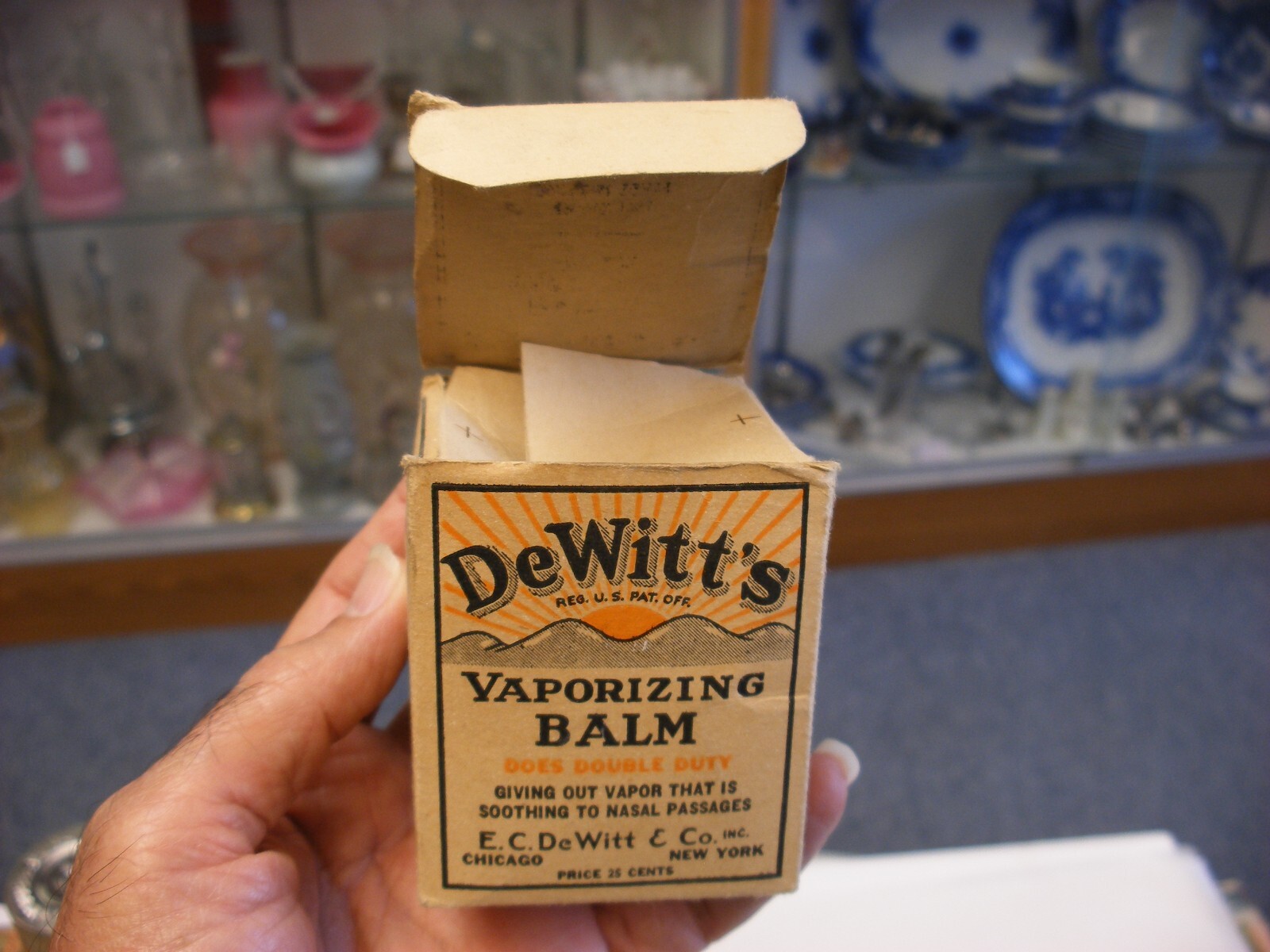 Vintage Medical Remedy Pharmacy Quack Cure – DeWitt’s Vaporizing Balm – Empty