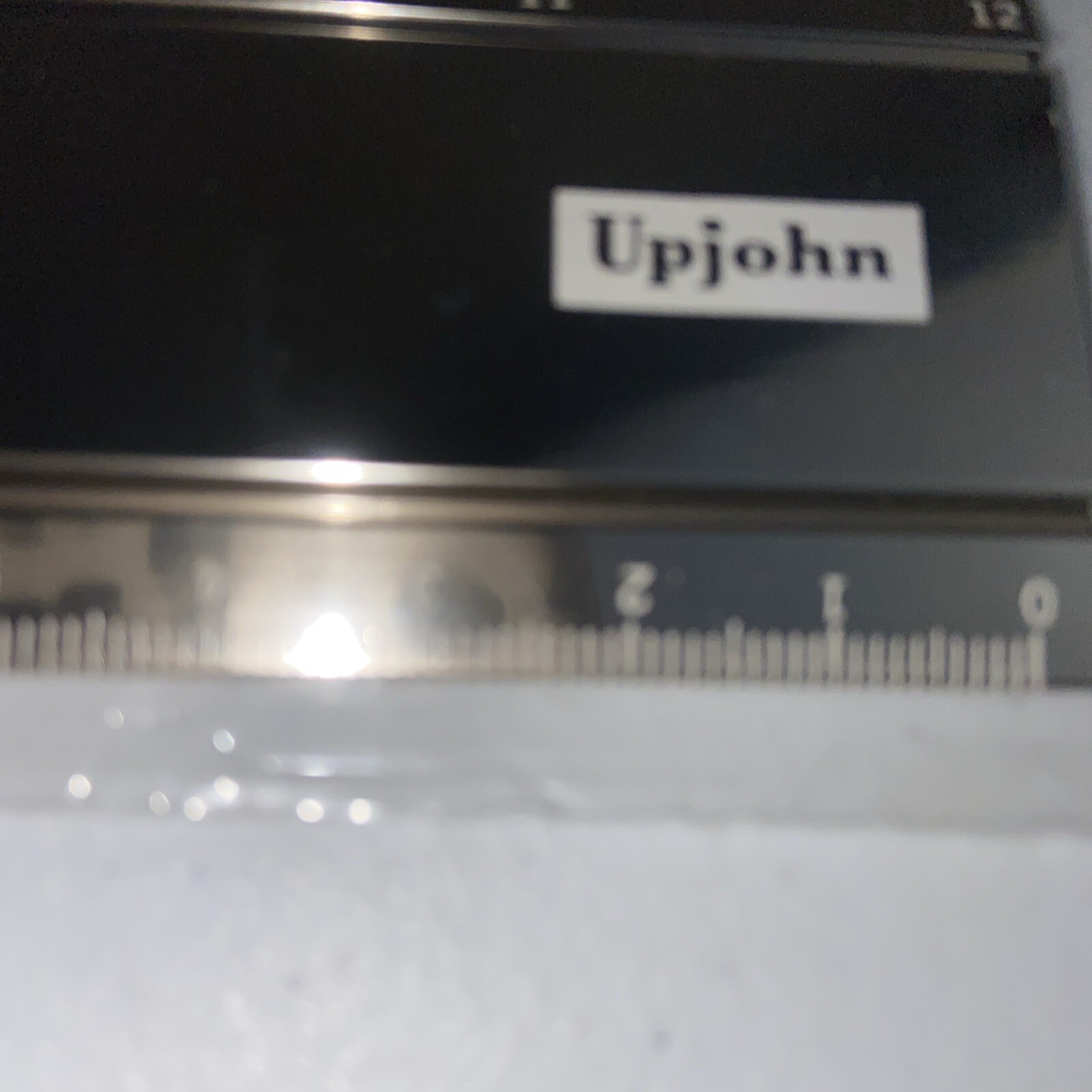 Aluminum Medical Ruler UPJOHN MICRONASE Advertising 12″ Collectible Gold
