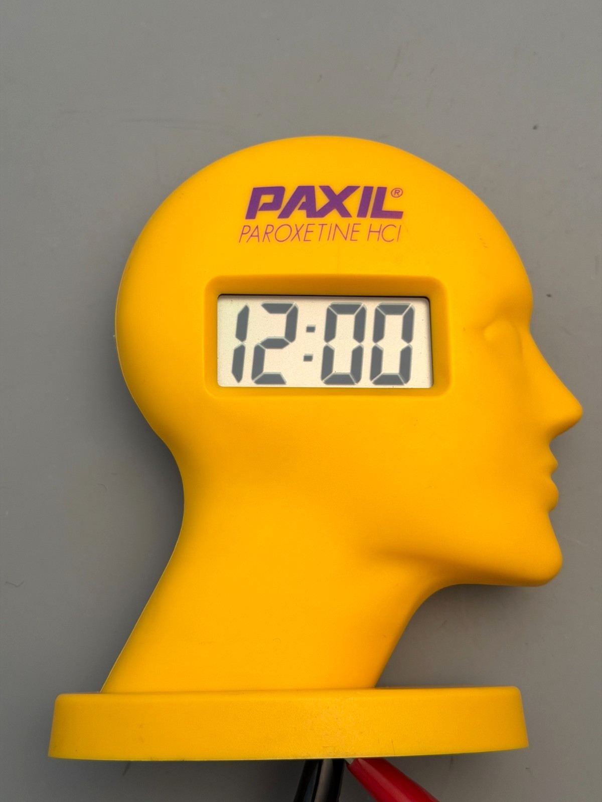 Paxil Paroxetine HCI Doctors Office Promo Digital Yellow Head Clock Working
