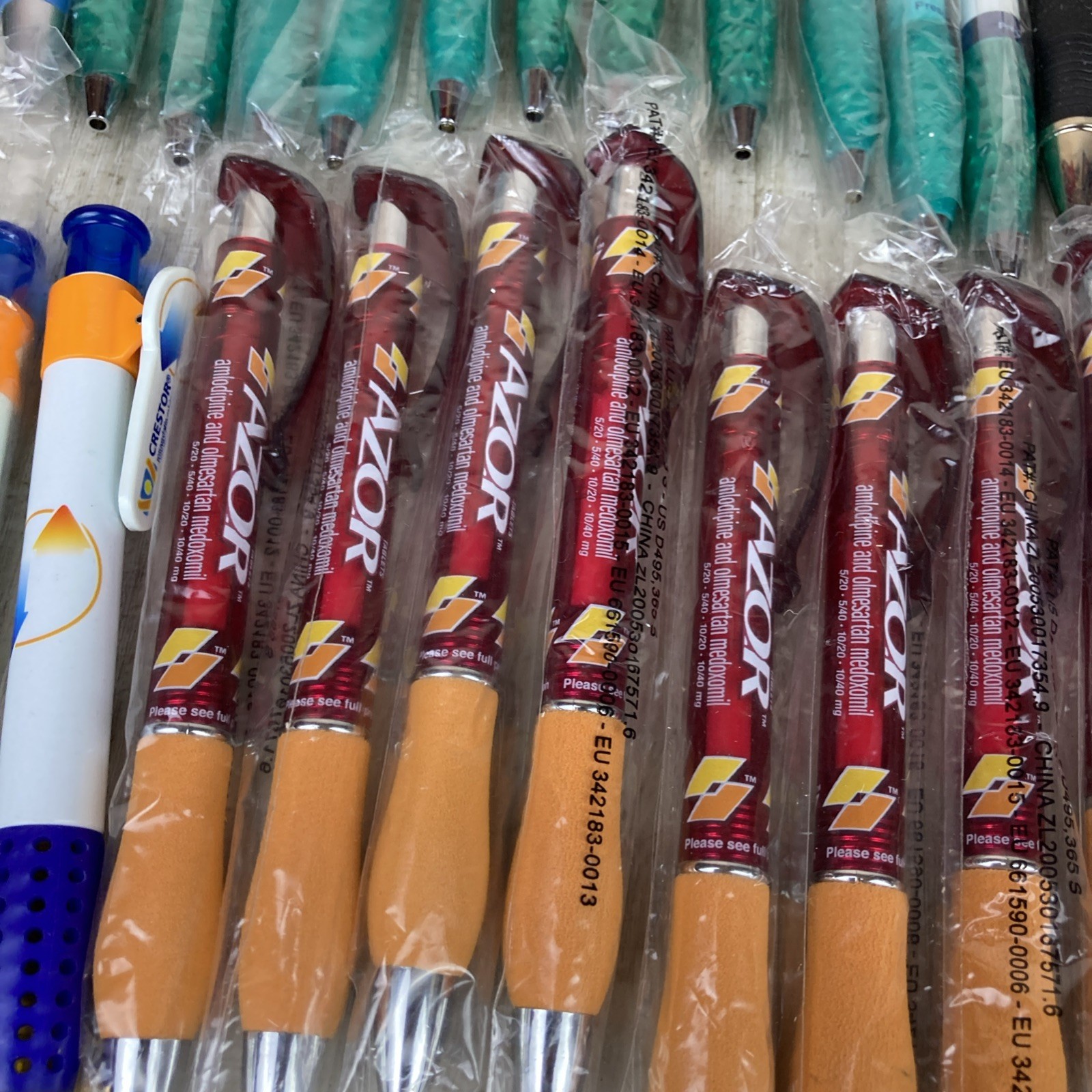 Lot of 52 Metal and Plastic Pharmaceutical Drug Rep Pens Medical Collectibles