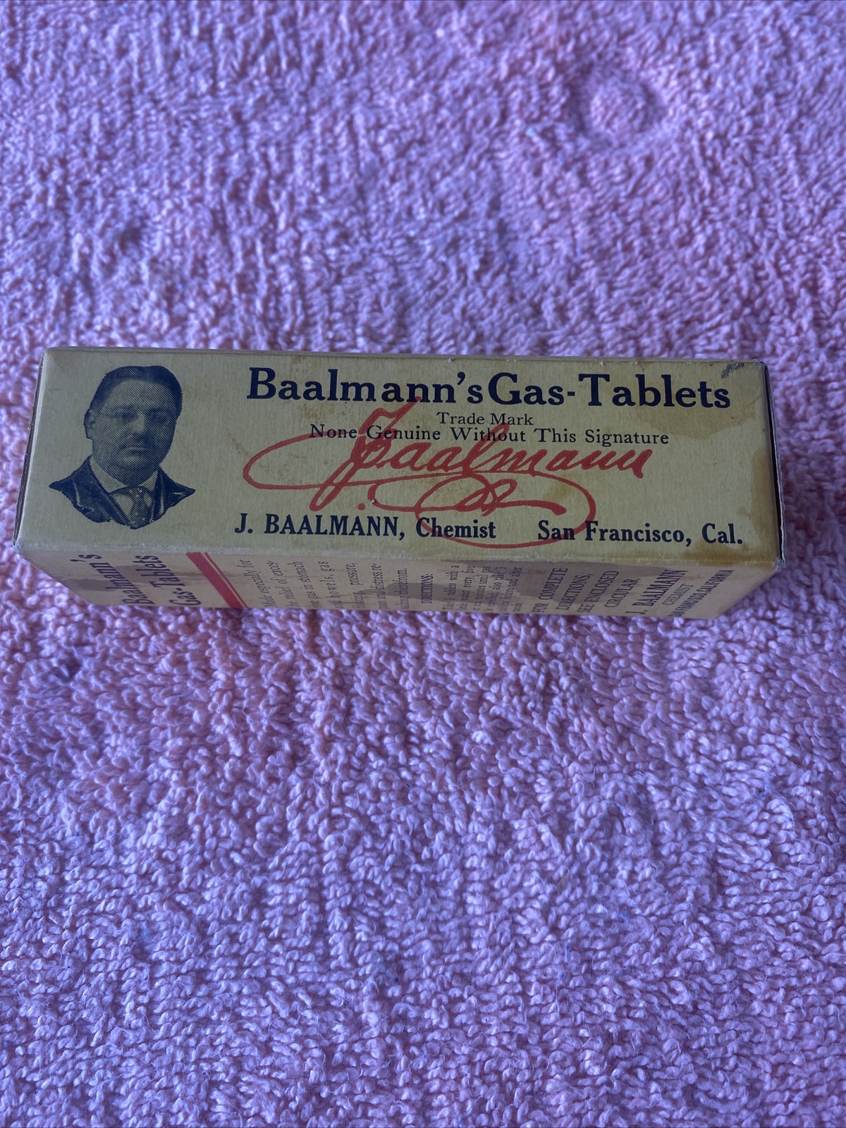VINTAGE BAALMANN’S GAS TABLETS JAR IN BOX W/ PAPERS FULL RARE Bin #2