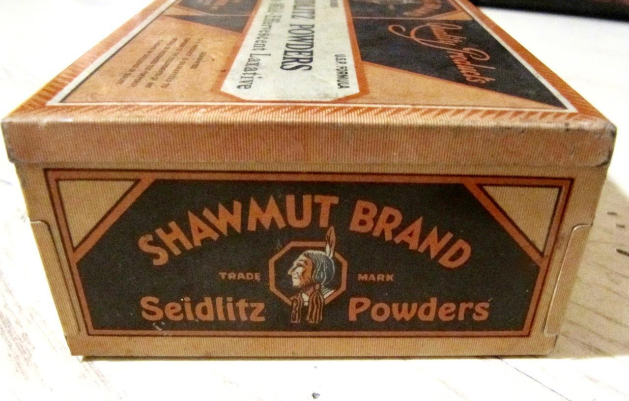 Seidlitz Powders Tin Container 1900s Shawmut Brand Medical Gilman Brothers