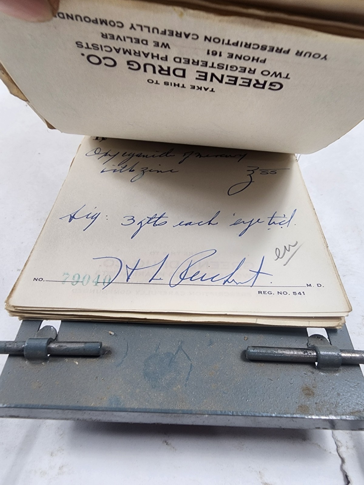 Prescription Atlas Rx Pad Paper Apothecary Druggist Pharmacy Medicine 1939 1940