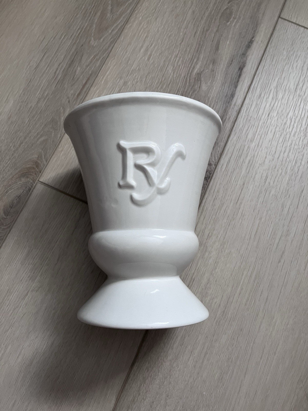 Vintage Antique Pharmacy Mortar Display RX White Ceramic