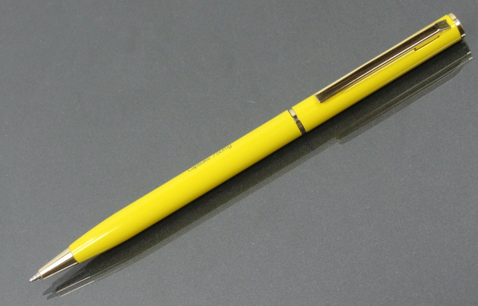 Rare Thin Yellow Colazal Metal PEN Drug Rep Pharmaceutical Promo Advertising