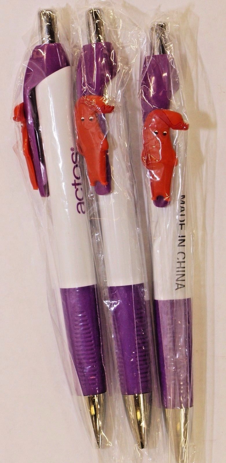 Drug Rep Pens 3 Actos Family Pens ” Red Muscle ” New in Sleeve