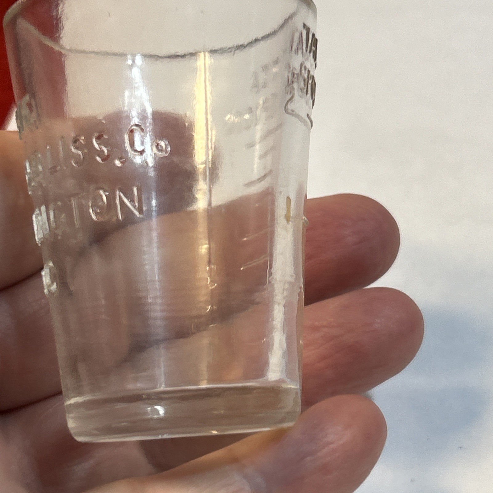 Antique Apothecary Dose Measurement Glass Our Native Herbs Alonzo O. Bliss Co