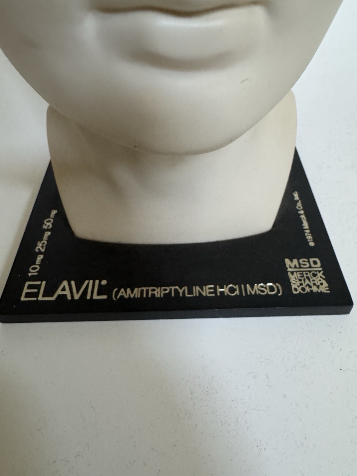 1974 Elavil MSD Merck Sharp Dohme Medical Head and Brain Advertising Display 8″