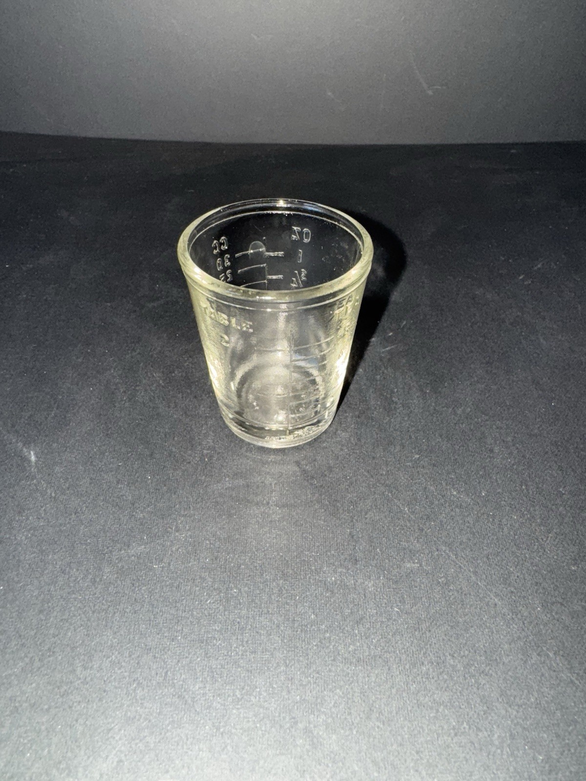 Vintage MEINECKE & CO NEW YORK Medicine Dose Glass Shot Glass, Embossed Clear