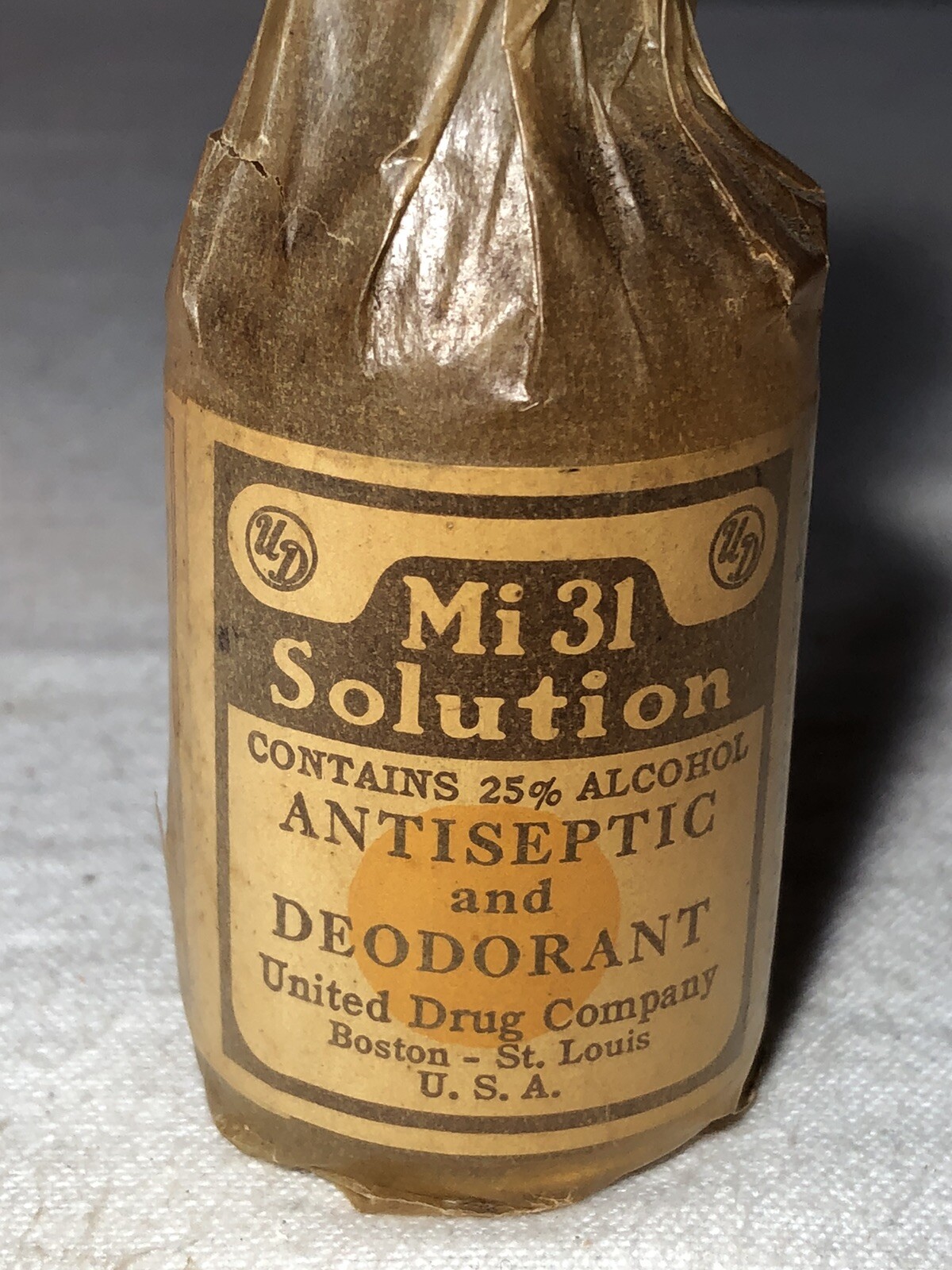Vintage United Drug Company Unopened 1.5 Oz. Mi 31 Solution Antiseptic
