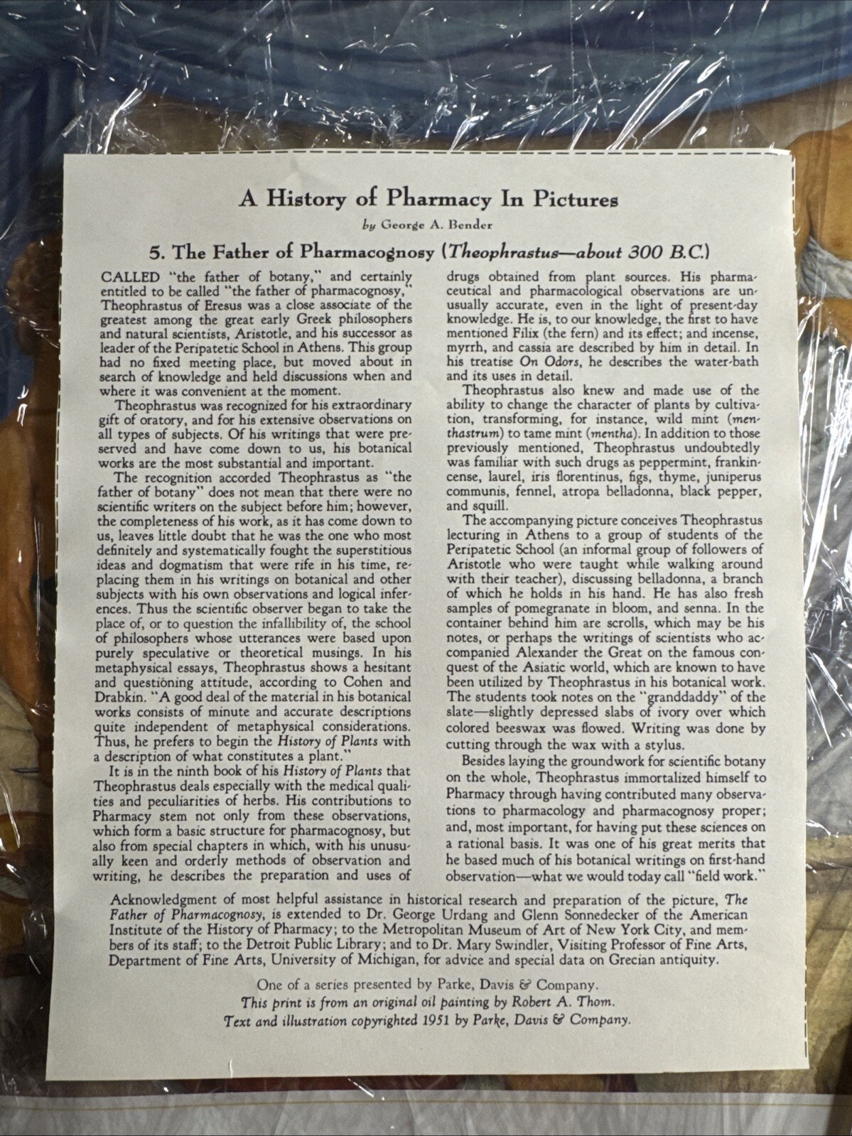 A HISTORY OF PHARMACY IN PICTURES 1954 PRINT# 5 Great Gift For Doctor22″×18″…