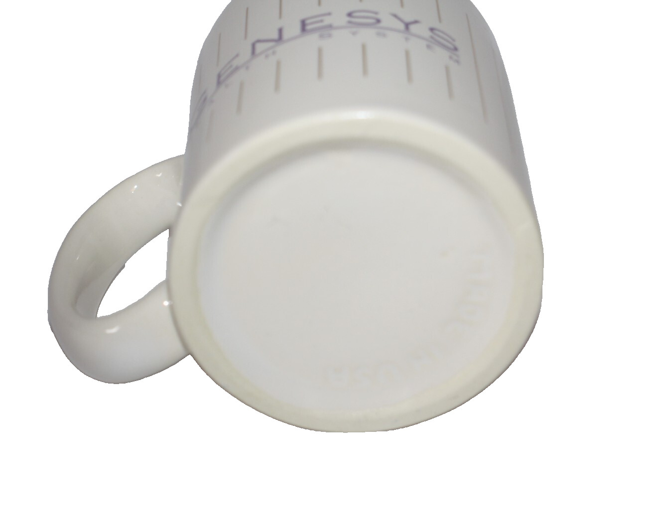 Genesys Health System Pharmaceutical Advertising Mug Cup Ivory With Gold Rim
