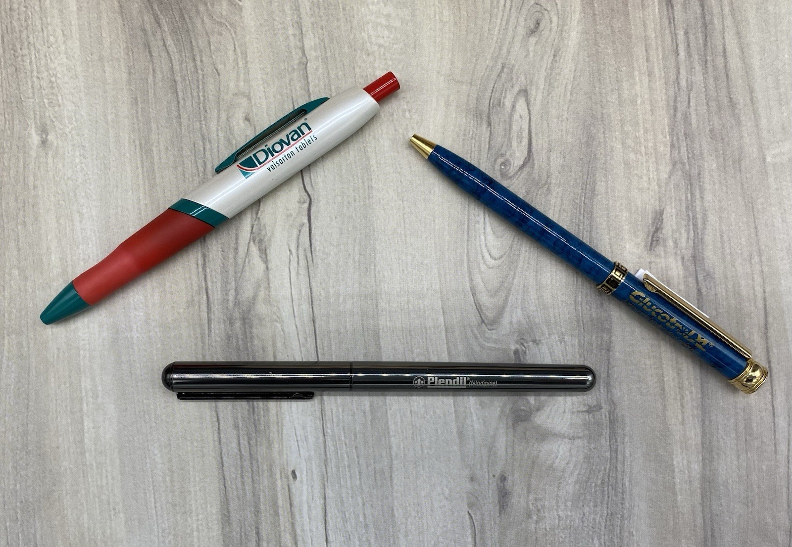 Small Lot Of 3 Pharmaceutical Promo Pens Diovan, Glucotrol XL, Plendil, Pfizer
