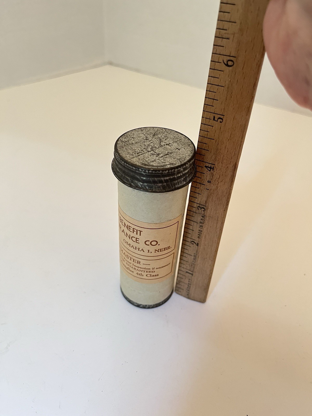 Vintage Testing Mailing & Glass Sample Tubes United Benefit Insurance Omaha