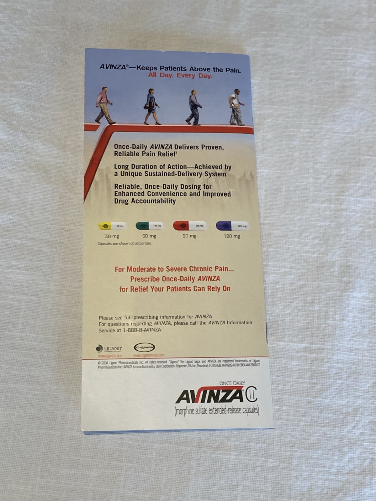 Avinza Morphine Drug Rep Brochure Rare Opioid Crisis Big Pharma Oxycontin 2004