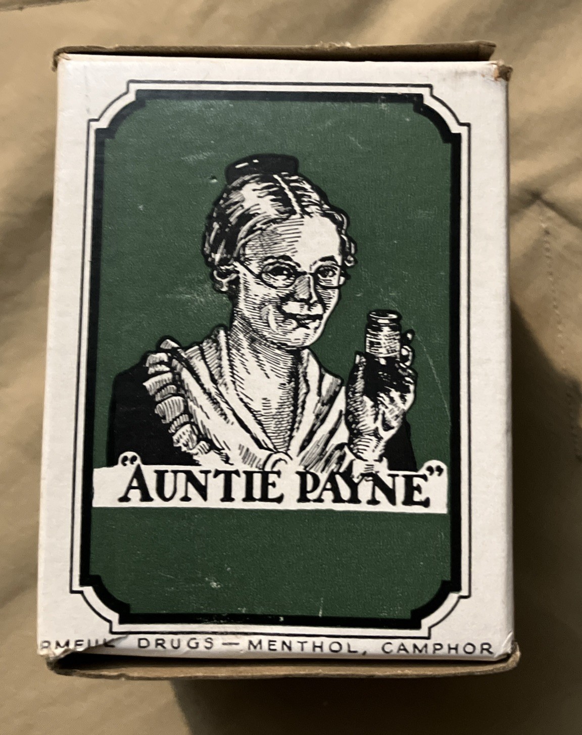 Vintage Williams’ Anti-Pahn Ointment In Original Box With Paper Insert Full Jar