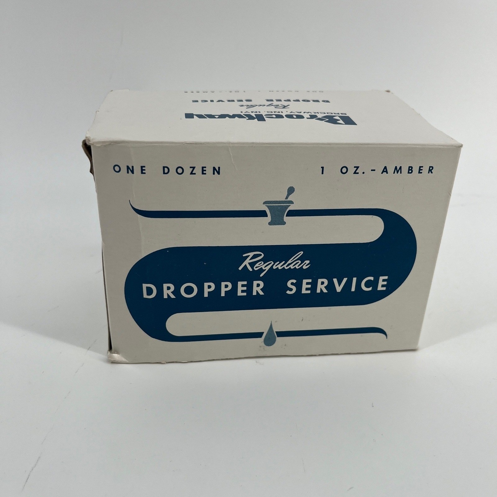Brockway Dropper Service Amber Glass Bottles 1oz 12 Pack Vintage