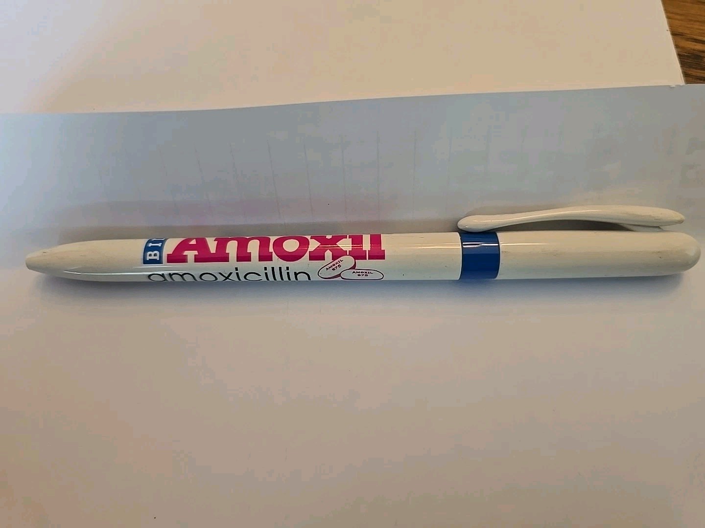 Amoxil Plastic Pen Drug Rep Pharmaceutical Promo Medical Advertising Rare WRITES