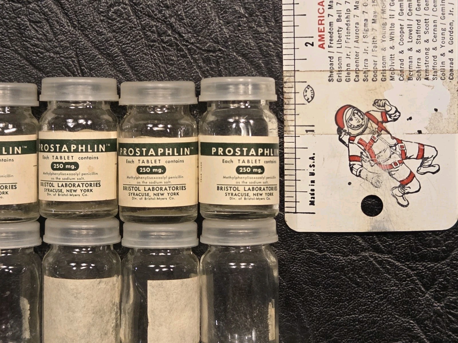 Lot Of 13 Clear Glass Empty Medicine Sample Vials Medical Pharmacy Bristol Labs
