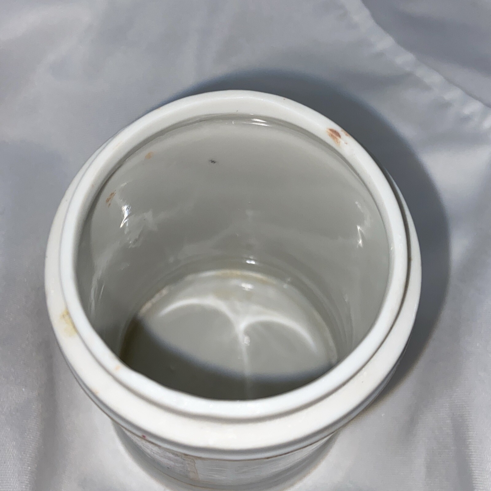 Vintage Porcelain Medicine Pharmacy APOTHECARY Jar with Lid Ascriptin